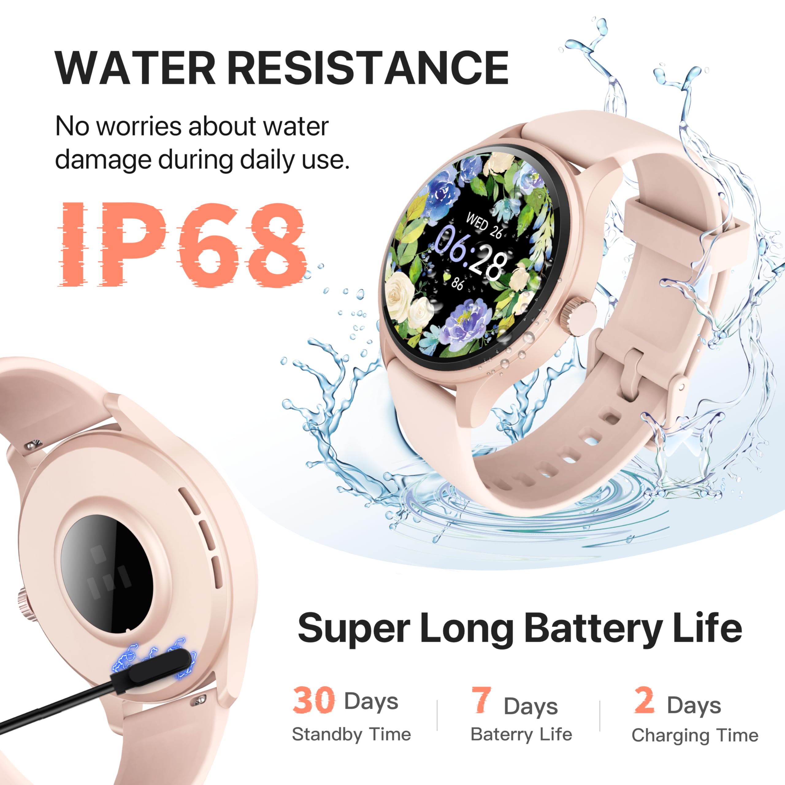 DIVElink Smart Watch long battery life supports all-day use