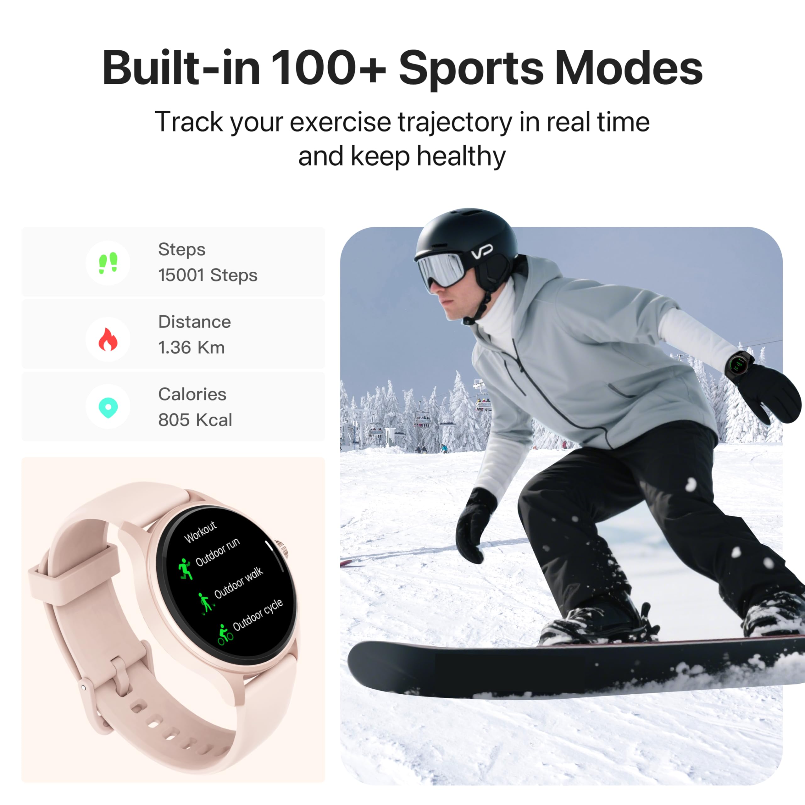 DIVElink Smart Watch heart rate monitor tracks activity in real time