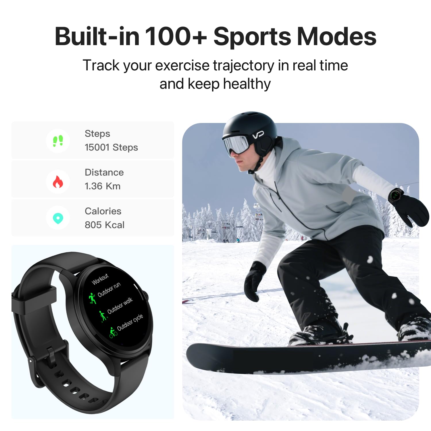 DIVElink Smart Watch IP68 waterproof design withstands showers and sweat.