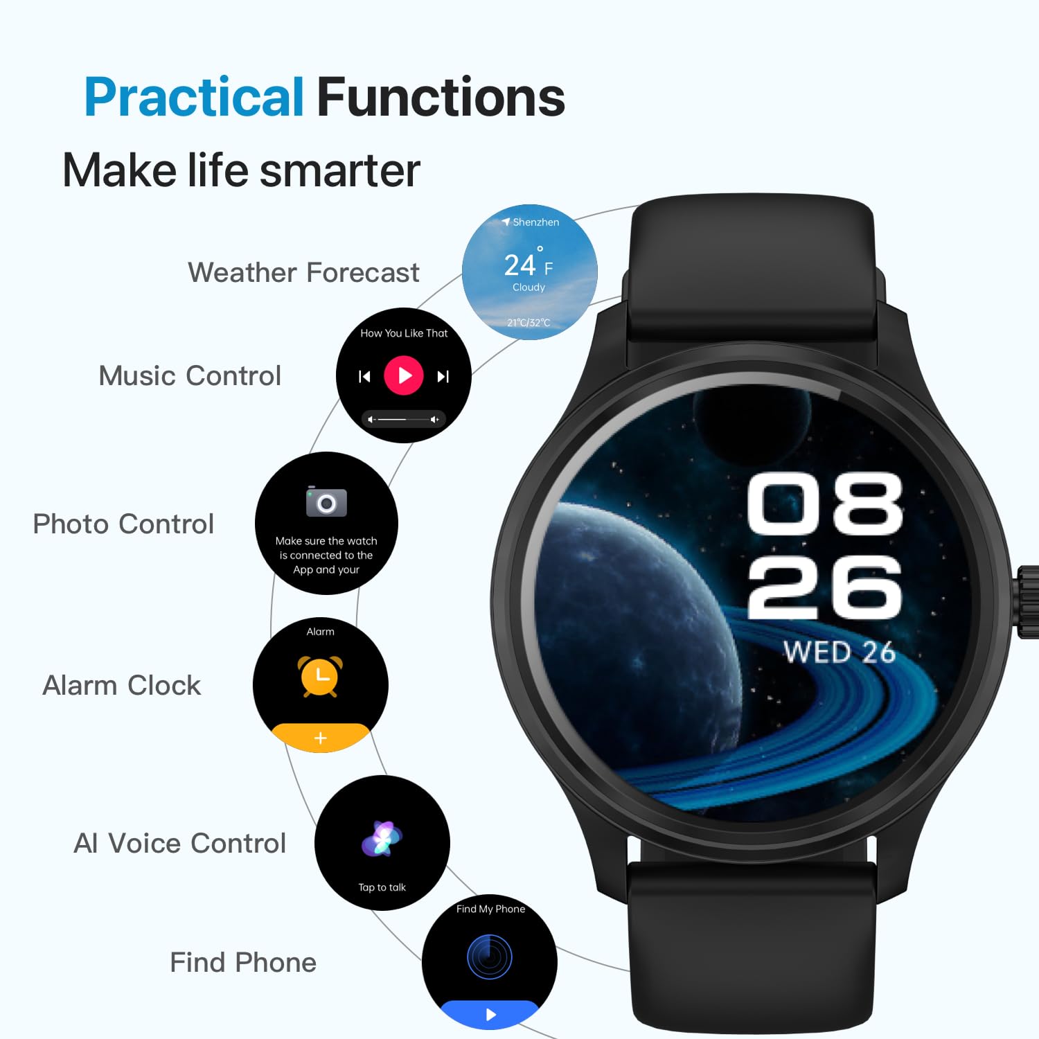 DIVElink Smart Watch notifications keep you informed on the go.