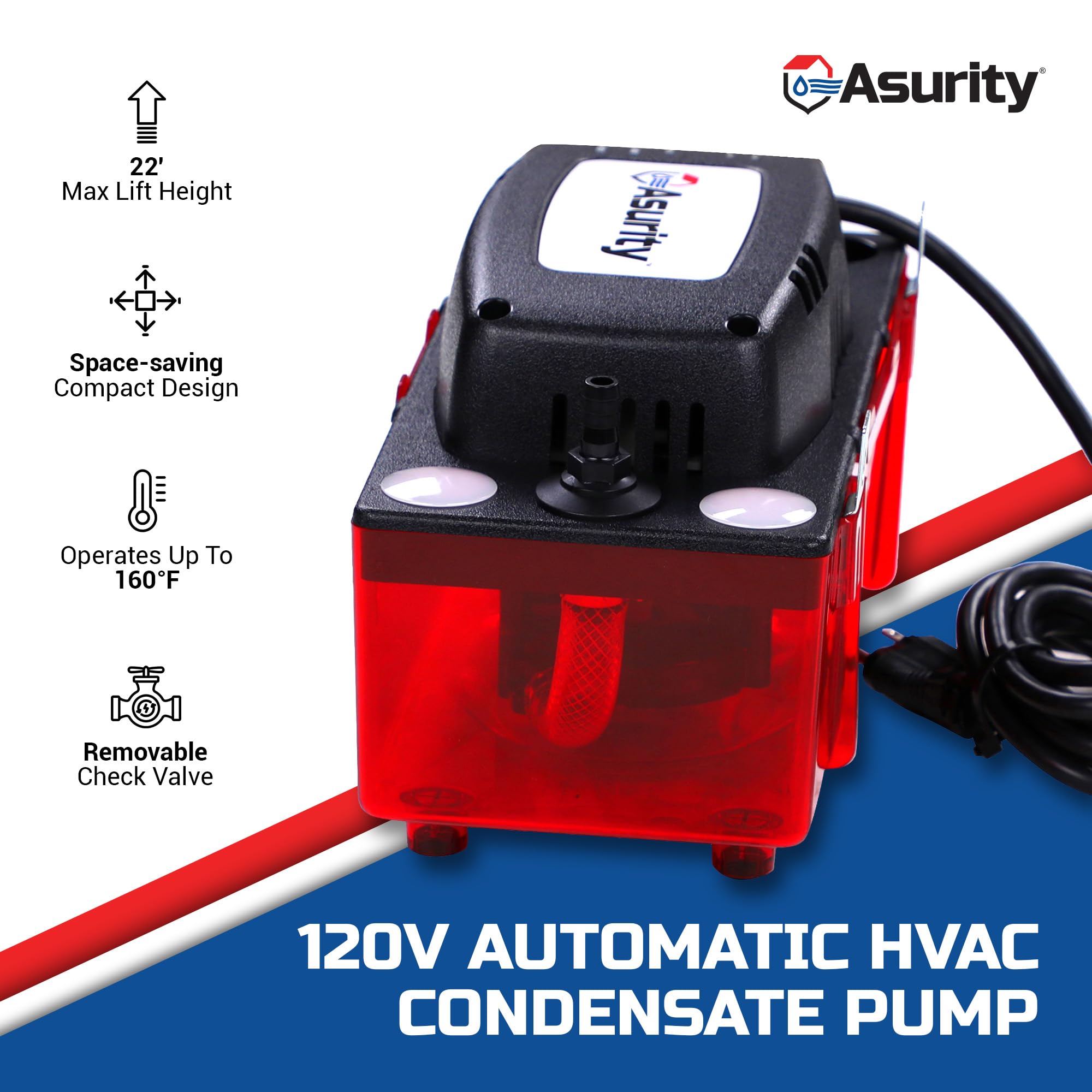 Diversitech Asurity Ultracp-22 22ft lift allows attic or basement drainage