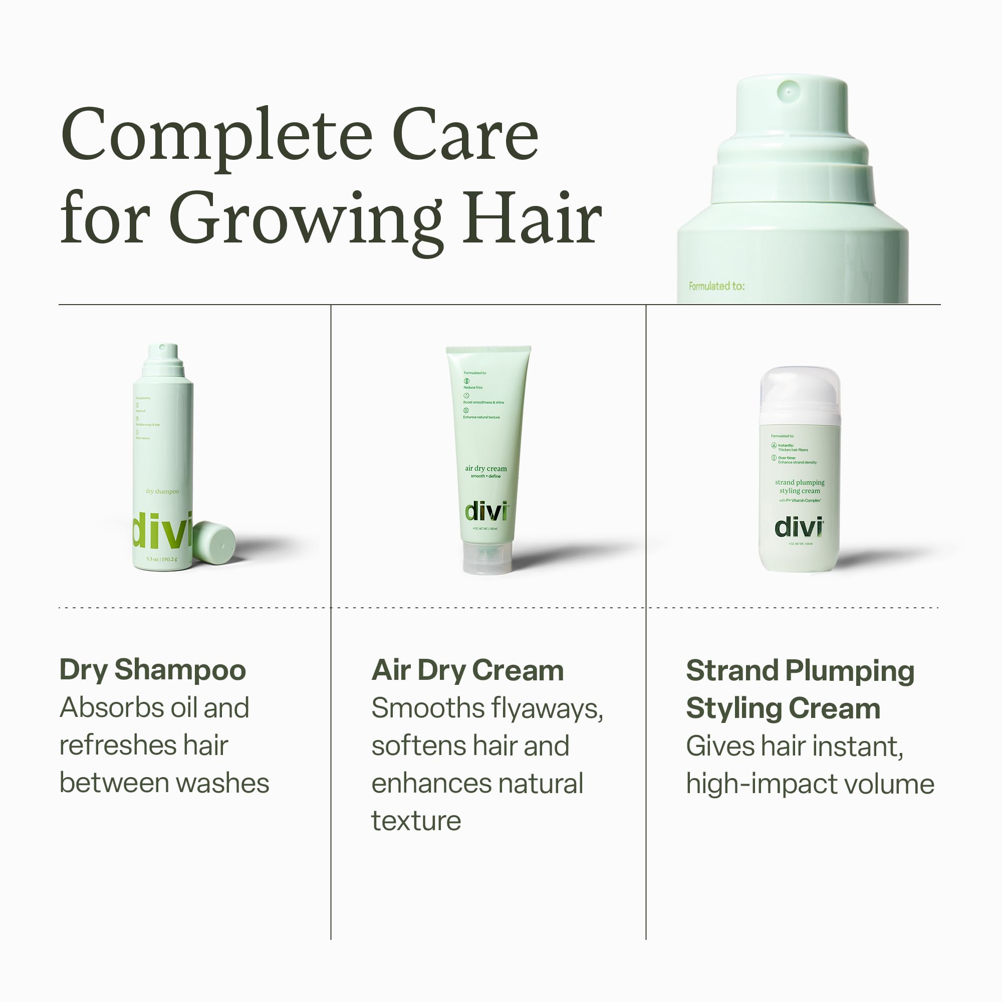 Divi Dry Shampoo leaves no heavy buildup on scalp.