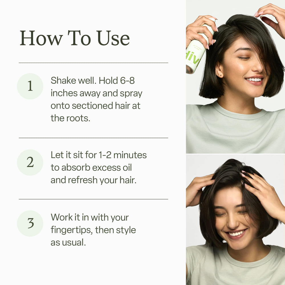 Divi Dry Shampoo oil-absorption powder soaks up excess oil.