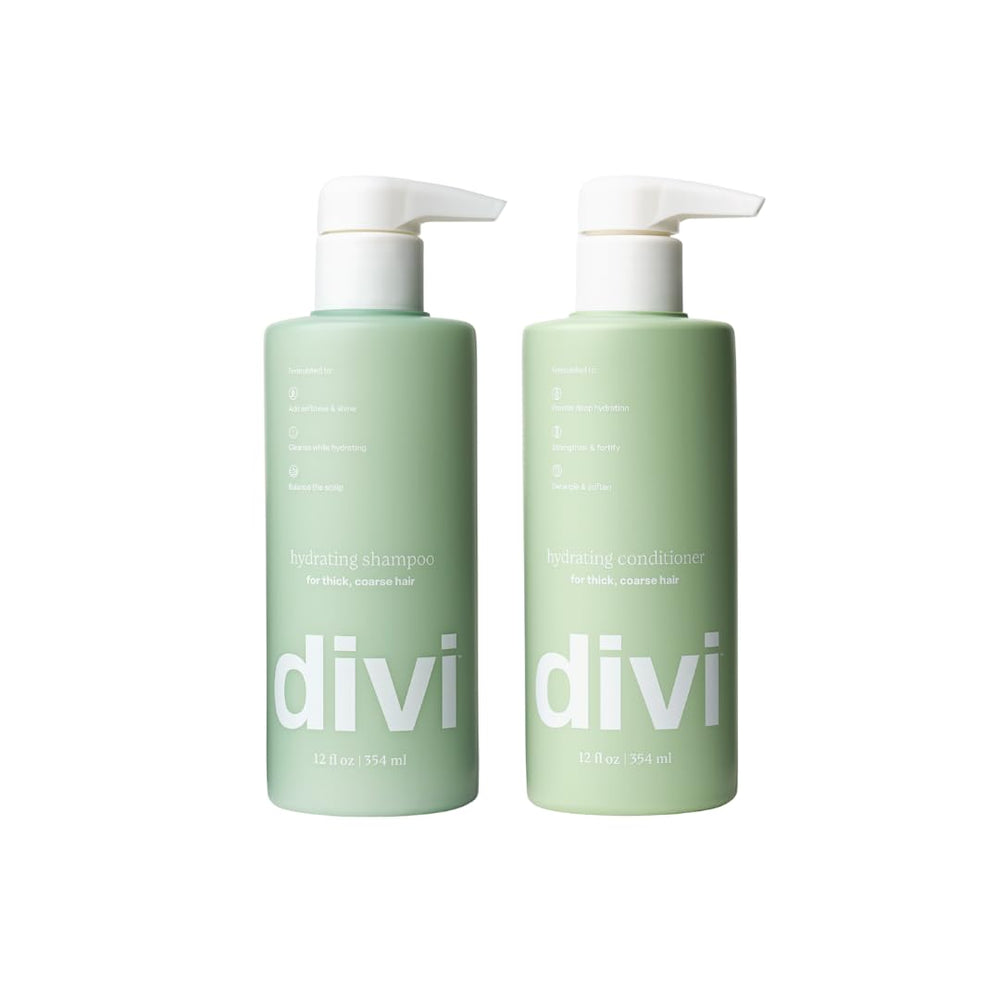 Divi Hydrating Shampoo bottle delivering deep moisture for thicker hair.