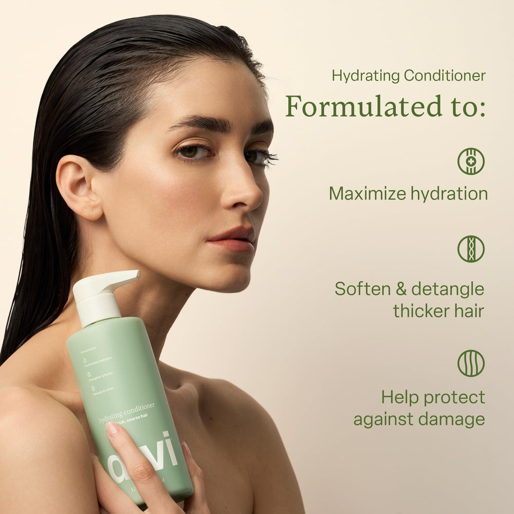 Close-up of Divi shampoo lather providing rich hydration for thick hair.
