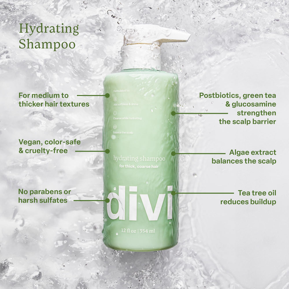 Divi natural oils highlighted as a nourishing scalp treatment.