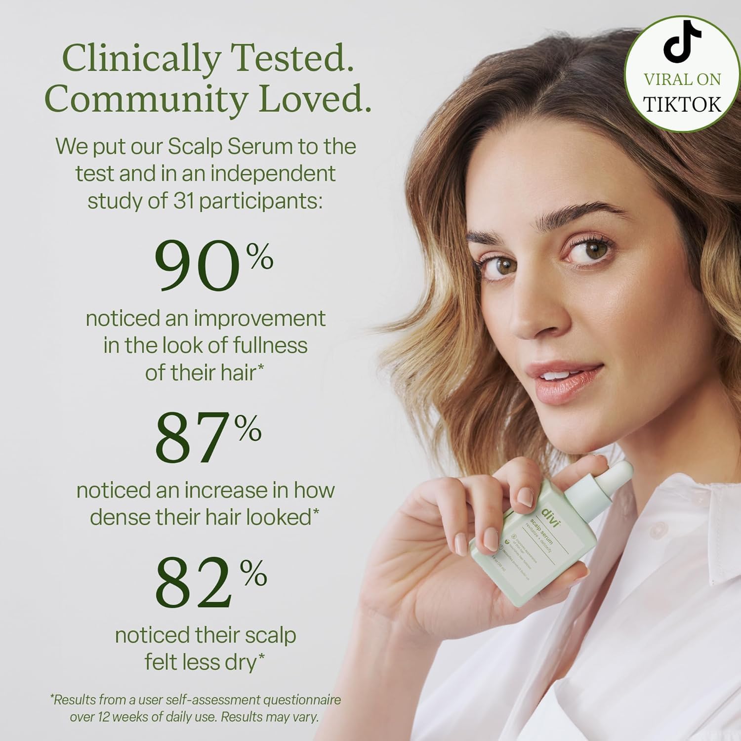Divi Scalp Serum caffeine and rosemary oil illustration.