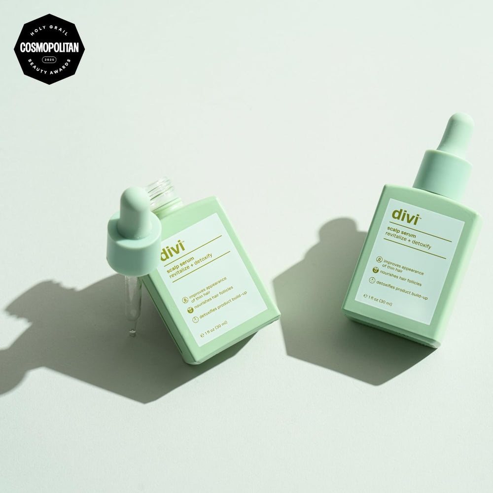 Divi Scalp Serum amino acids visual for scalp nourishment.
