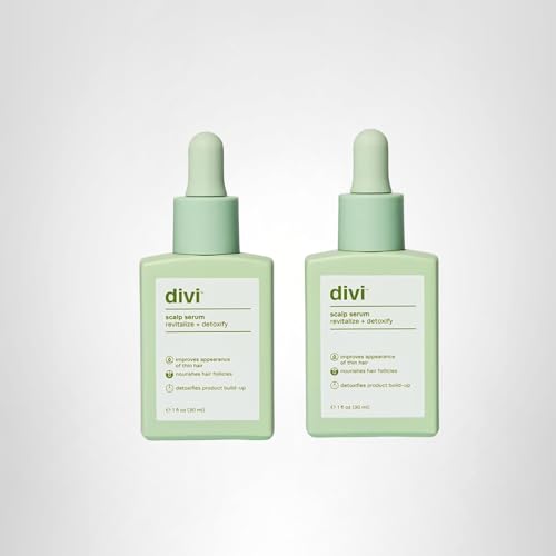 Open packaging shows Divi Scalp Serum contents.