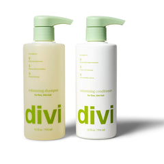Divi volumizing shampoo bottle showing lightweight lift for fine hair