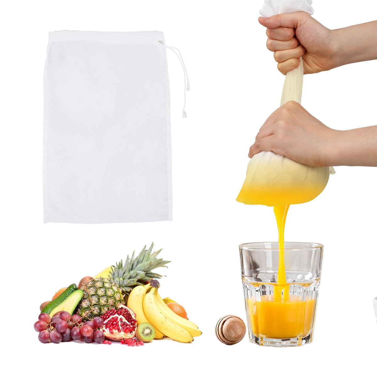 DIVINA VITAE nut bag 12x8inch mesh for silky homemade milks.