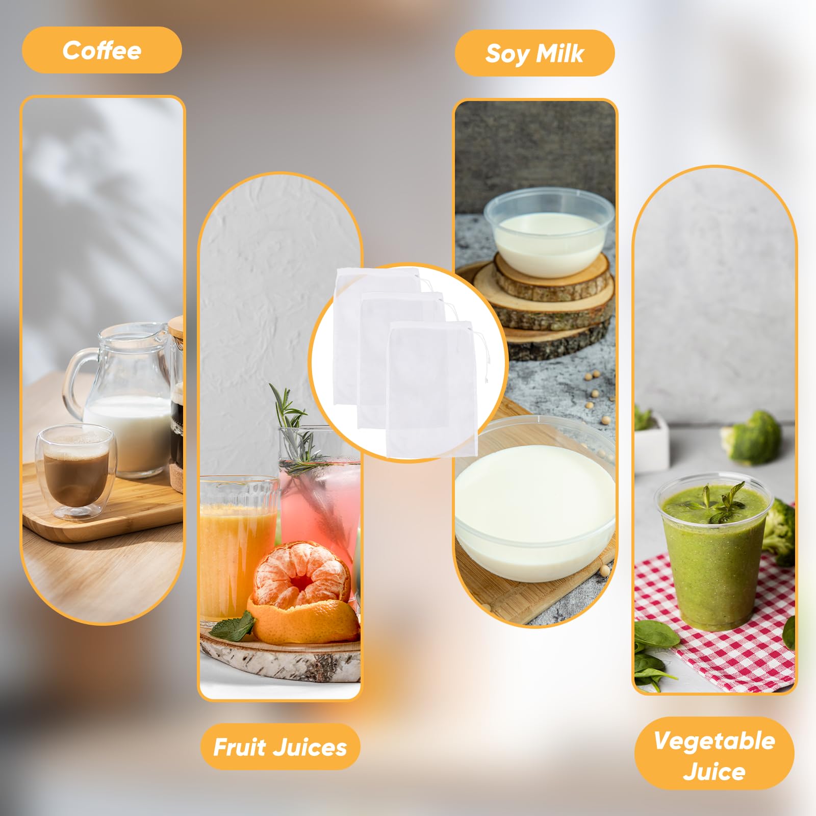 DIVINA VITAE six-pack set for versatile kitchen straining tasks.