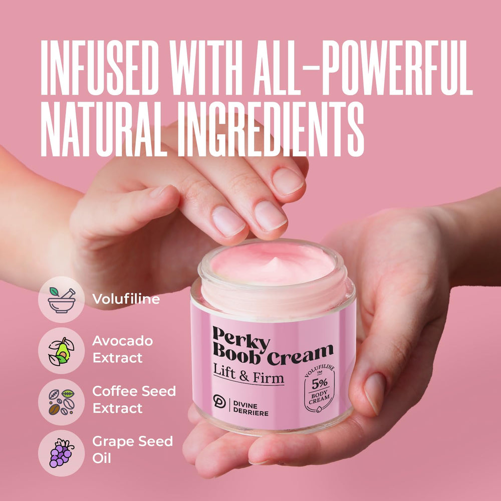 Divine Derriere Perky cream on skin demonstrates quick absorption and even coverage.