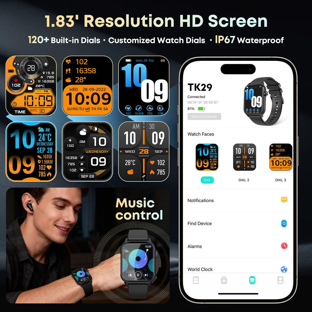 DIVOAZBVO smartwatch connects with iPhone and Android for seamless daily use