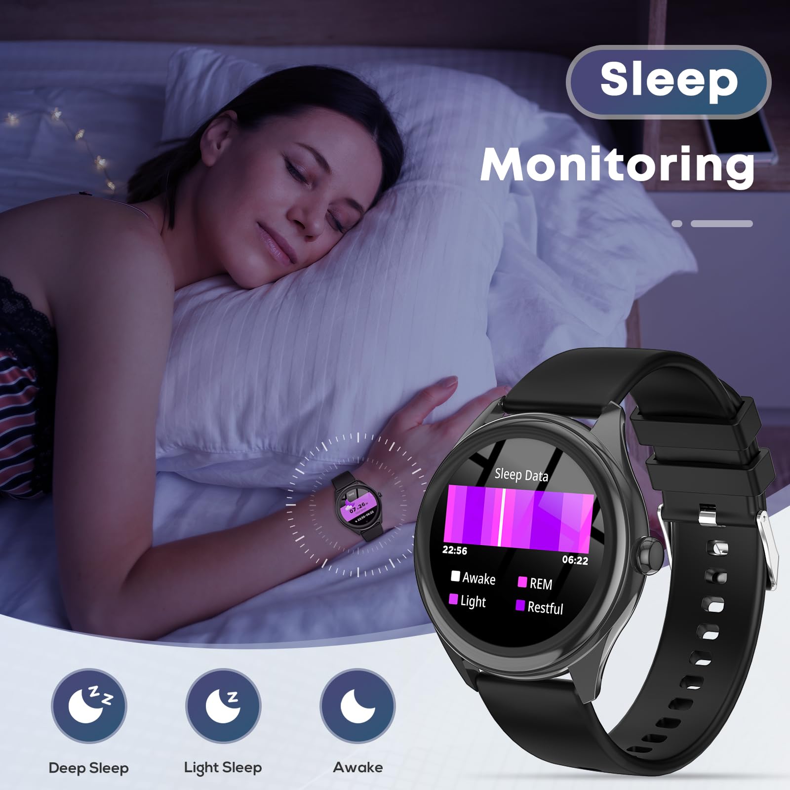 DIVOAZBVO smartwatch ready for rain or sweat with IP67 rating.