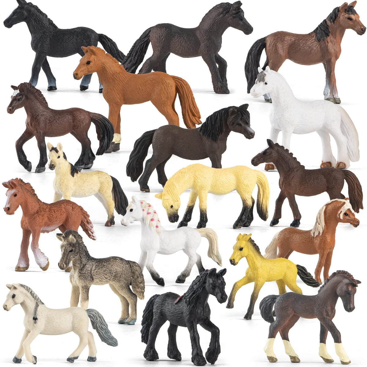 Divwa pony figurines 18pcs set for imaginative play and party favors.