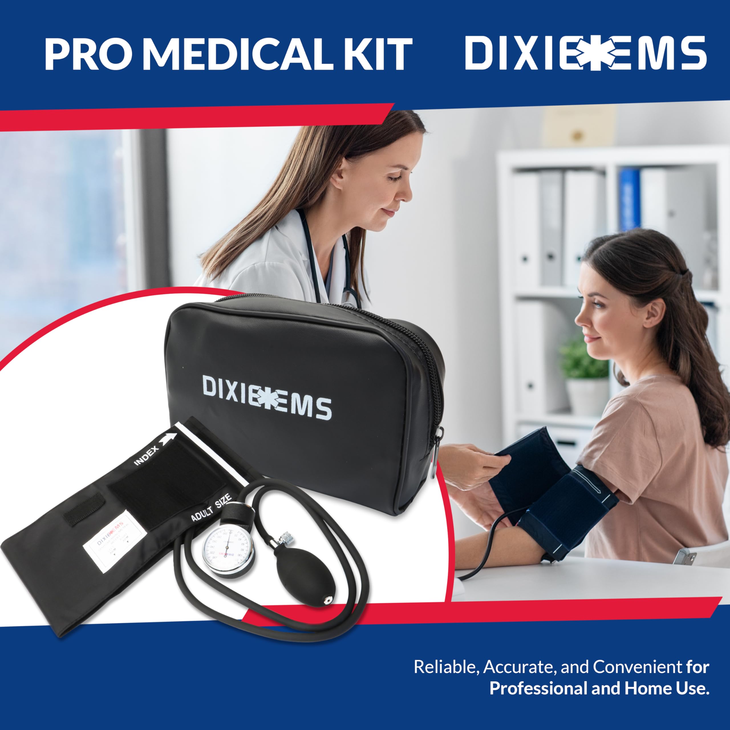 Dixie EMS Deluxe adult cuff on arm showing comfortable fit