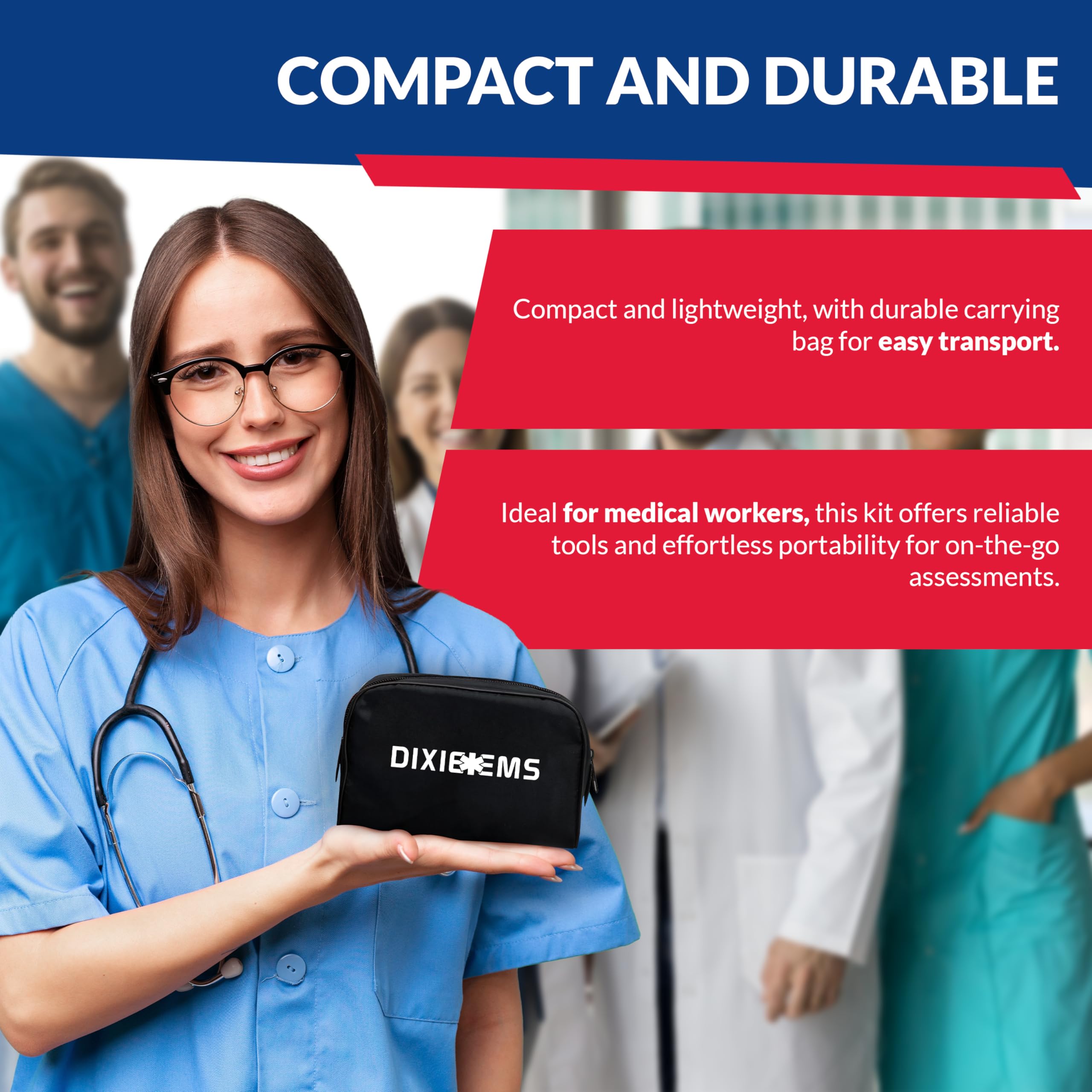 Dixie EMS Deluxe complete set on display showing portable measurement kit