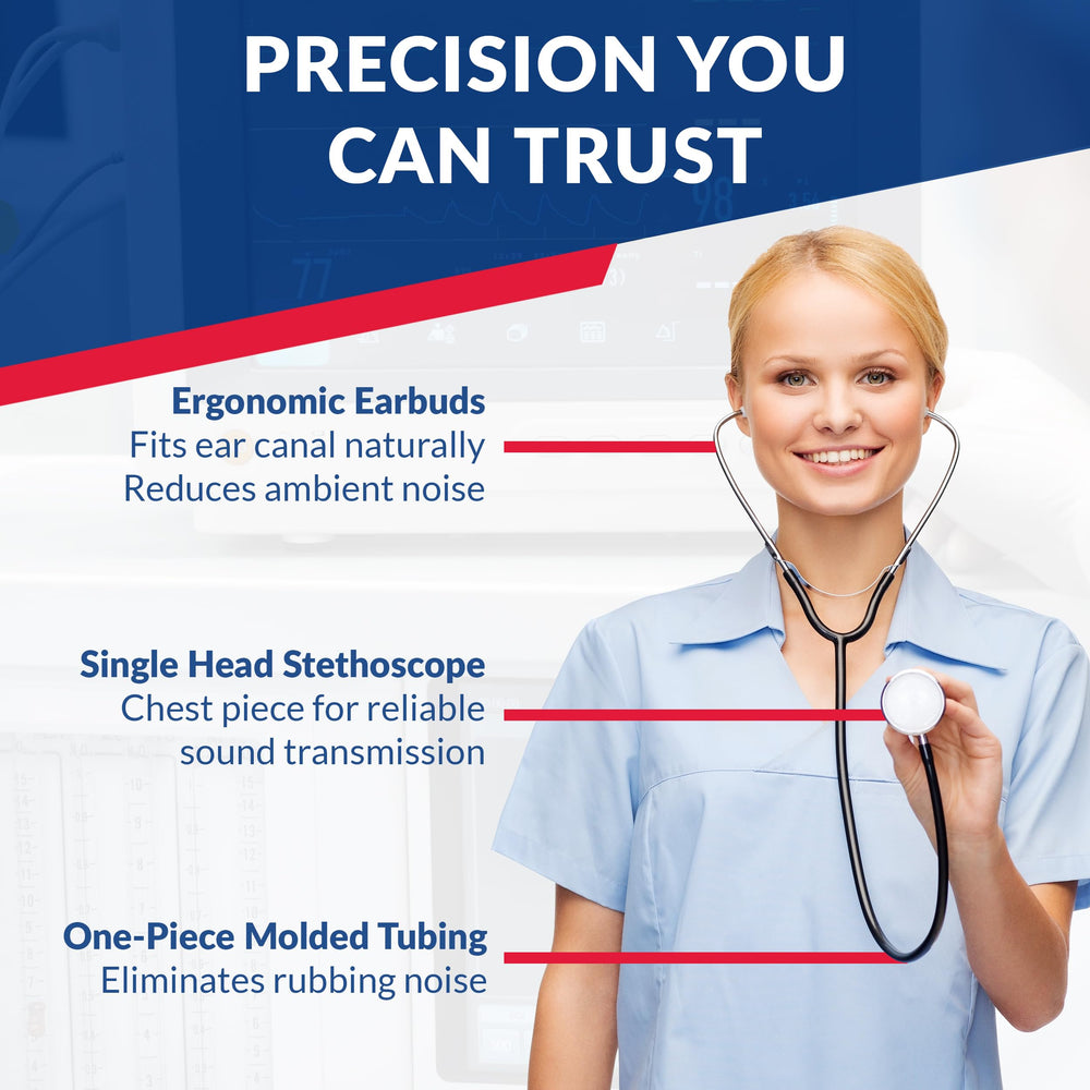One-piece tubing of Dixie EMS stethoscope reduces rubbing noise