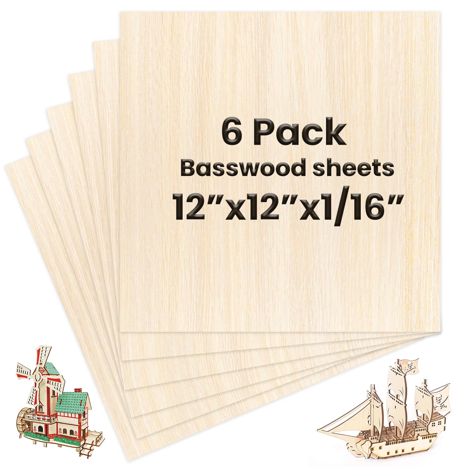 DIYDEC basswood sheets stacked flat for generous crafting surface.