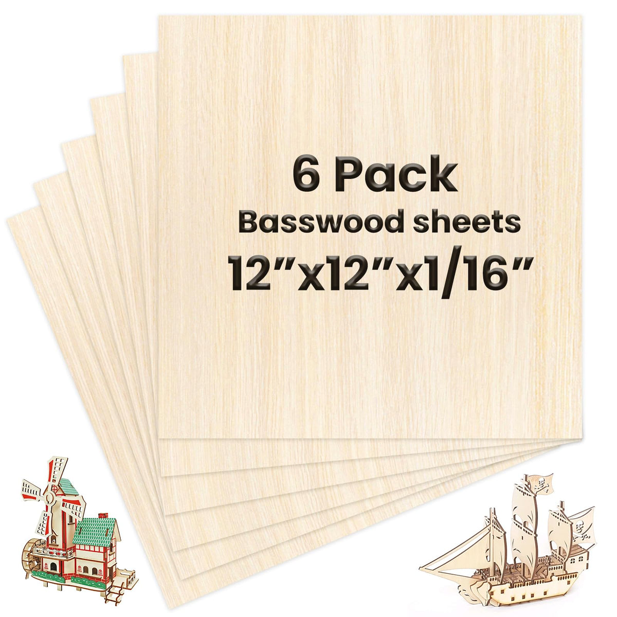 DIYDEC basswood sheets stacked flat for generous crafting surface.