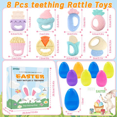DIYDEC Easter egg teether stick design promotes secure grip and gum relief