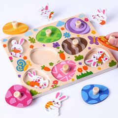 DIYDEC Easter pegged puzzles with bunny eggs for interactive play