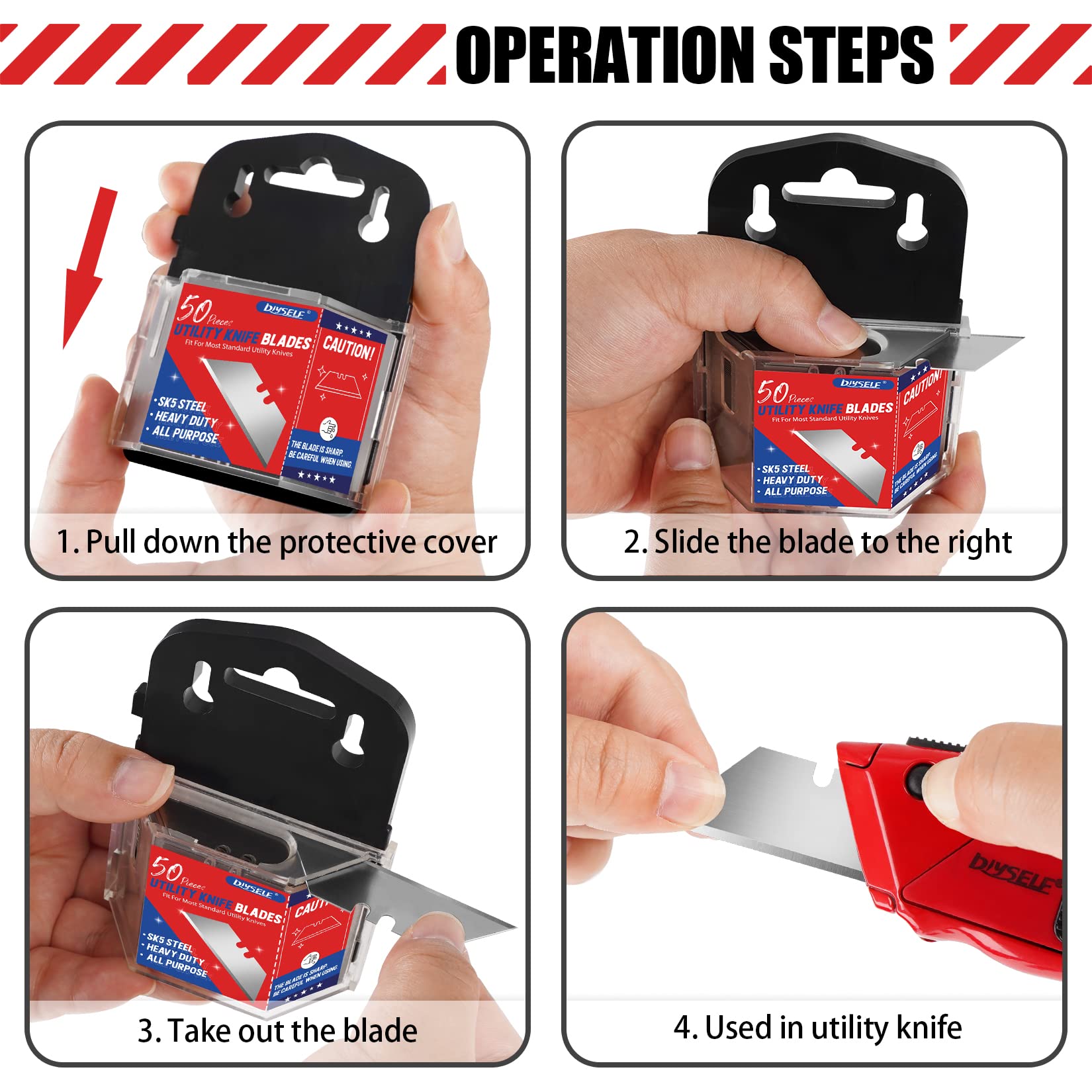 DIYSELF box cutter blades with dispenser simplify on-site blade changes