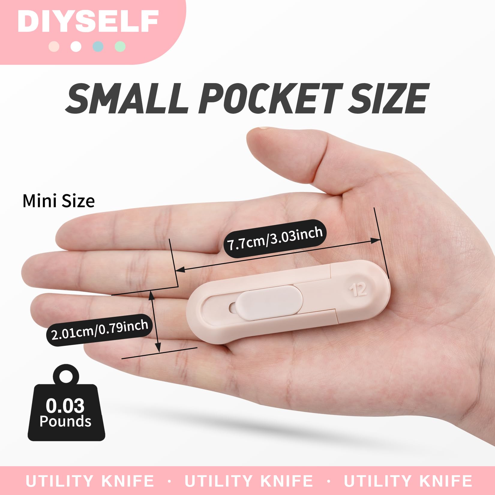 DIYSELF colorful handle improves visibility and grip during crafts.