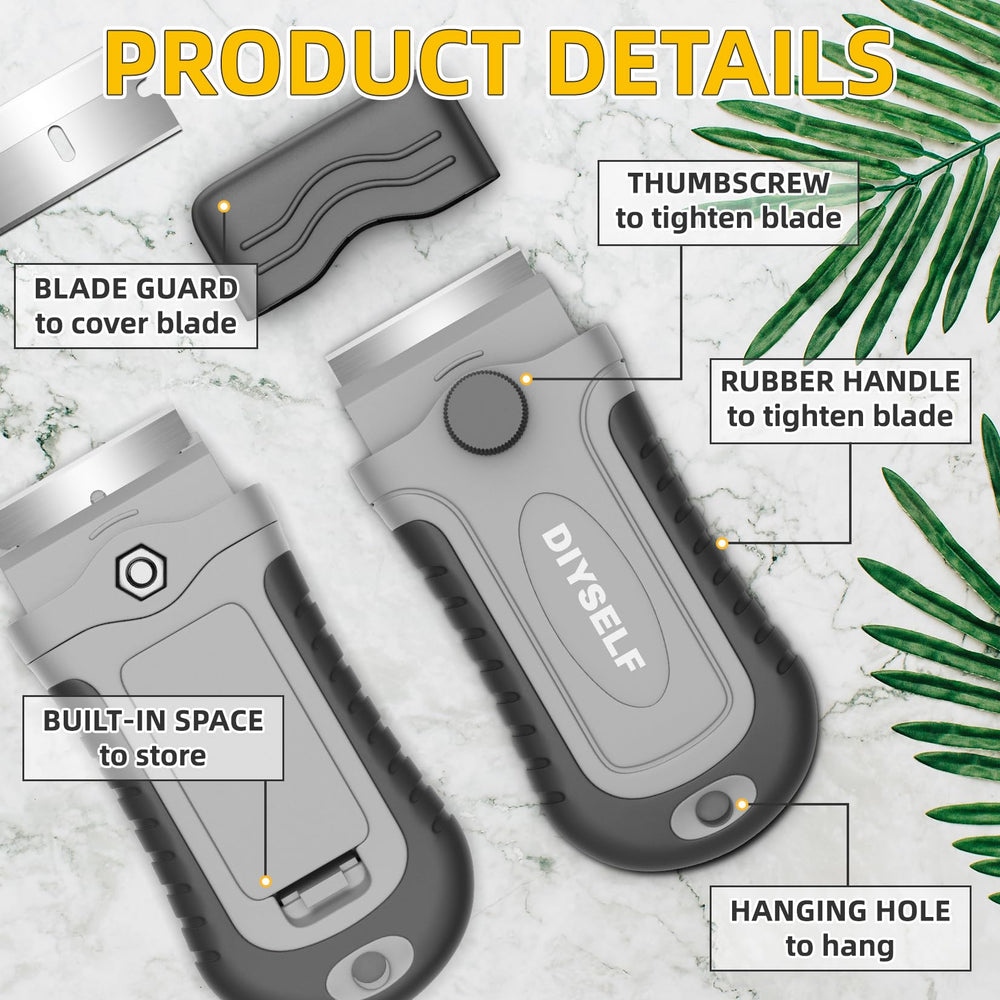 DIYSELF Razor Scraper ideal for glass stovetops and windows, delivering streak-free results.