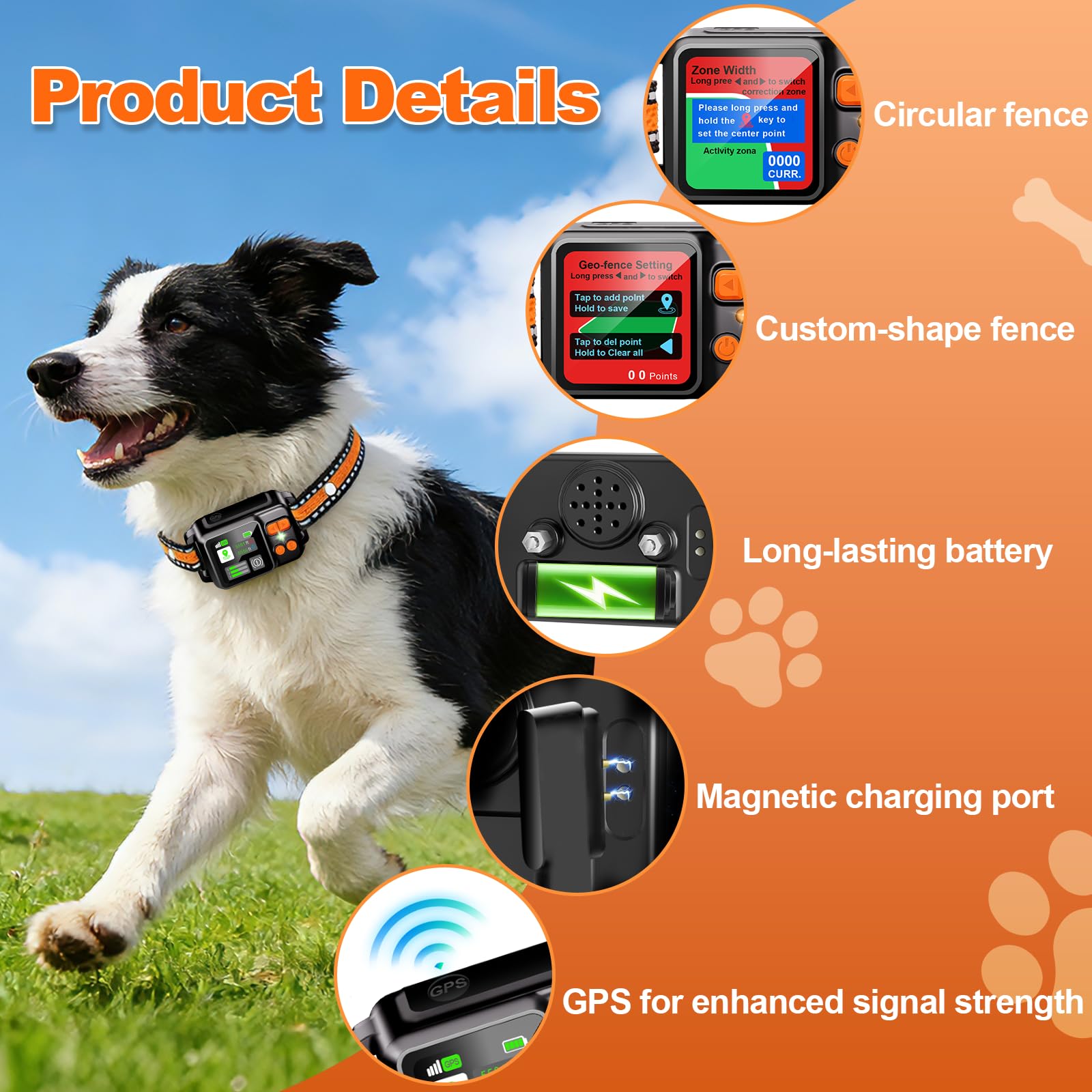 DJNFGQ rechargeable dog fence collar powers long outdoor sessions