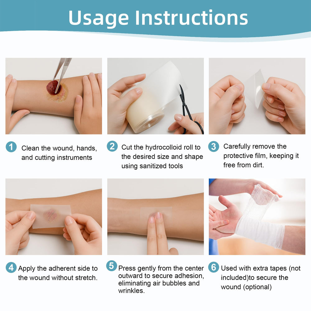 Dkmord hydrocolloid roll creates a breathable, moisturized environment for care.