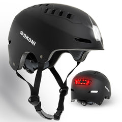 DKONI bike helmet with front LED lights improves night visibility on rides.