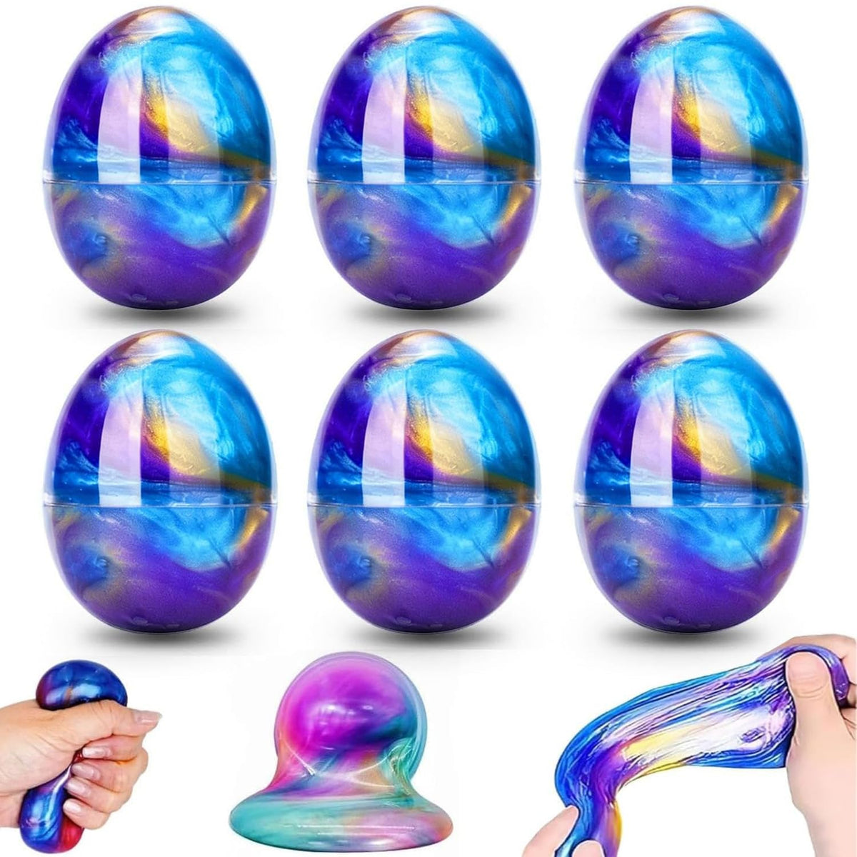 DLAIUSMALL slime-filled Easter egg in blue for hands-on play and exploration