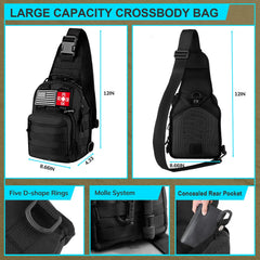 Dlmd Survival Kit crossbody bag showing rugged MOLLE design for quick access