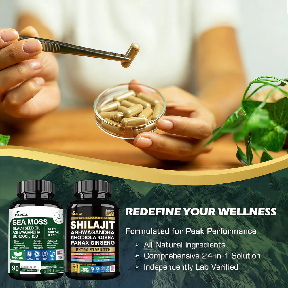 DLNIA Rhodiola Rosea 1000mg supplement supports energy and mood.