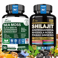 DLNIA Shilajit 9000mg bottle supports daily energy and vitality.