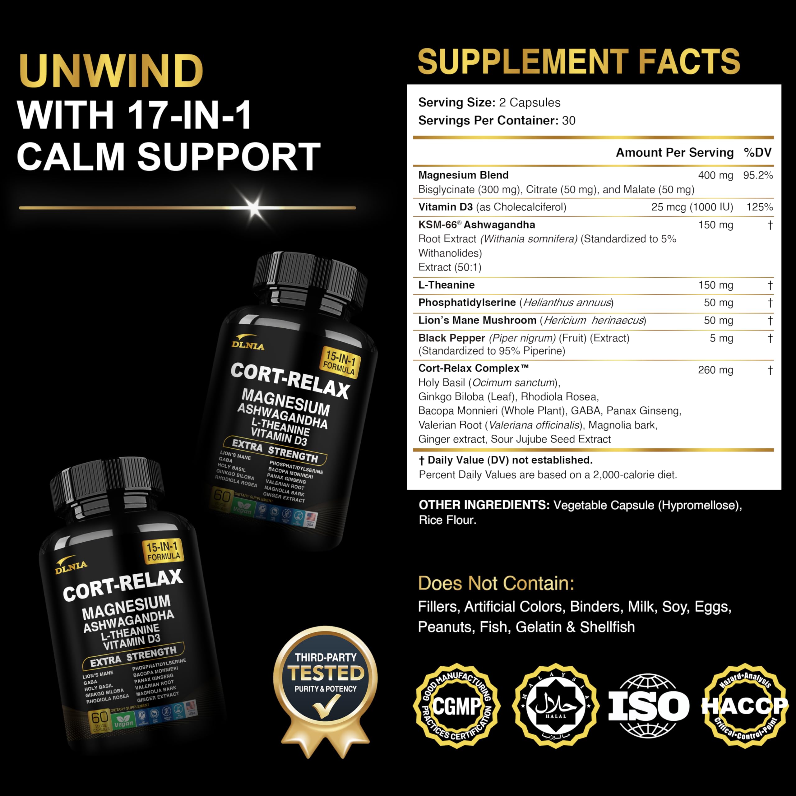 DLNIA Super Calm capsules close-up for daily use