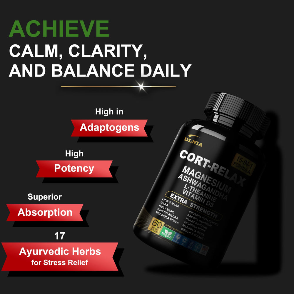 DLNIA Super Calm label close-up emphasizing purity and CGMP