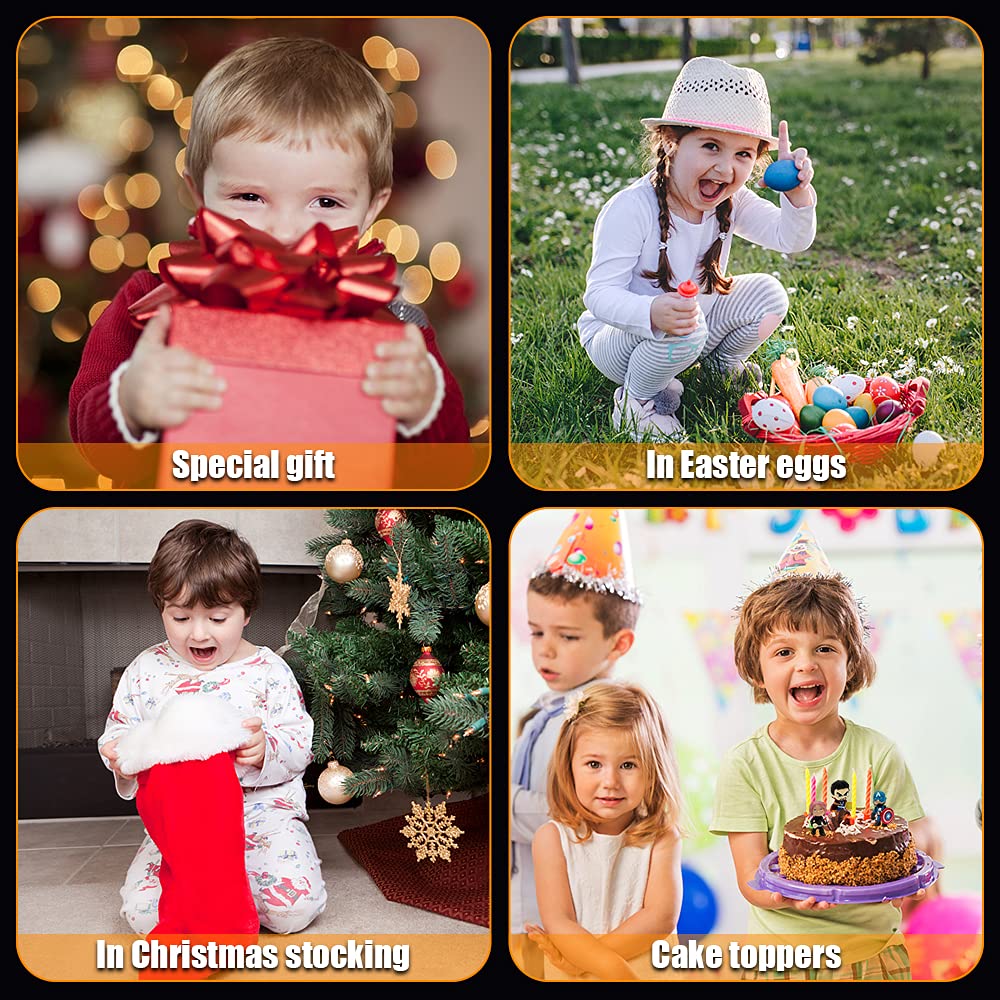 DLOCVN mini superhero toys—cake toppers for festive celebrations.