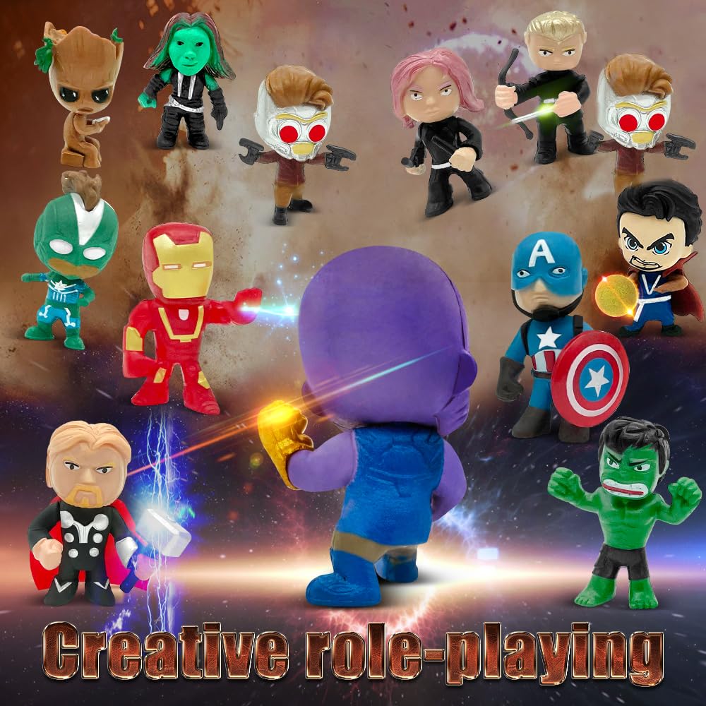 DLOCVN mini superhero toys—packaging display ready for gifting.