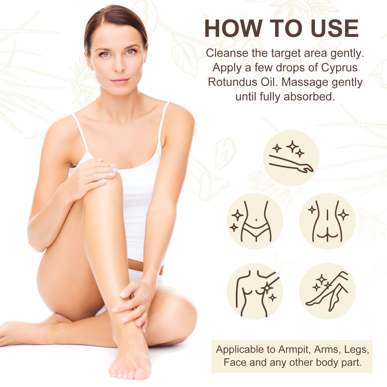 DLOMFVFQ Cyperus Rotundus oil on legs for daily use.