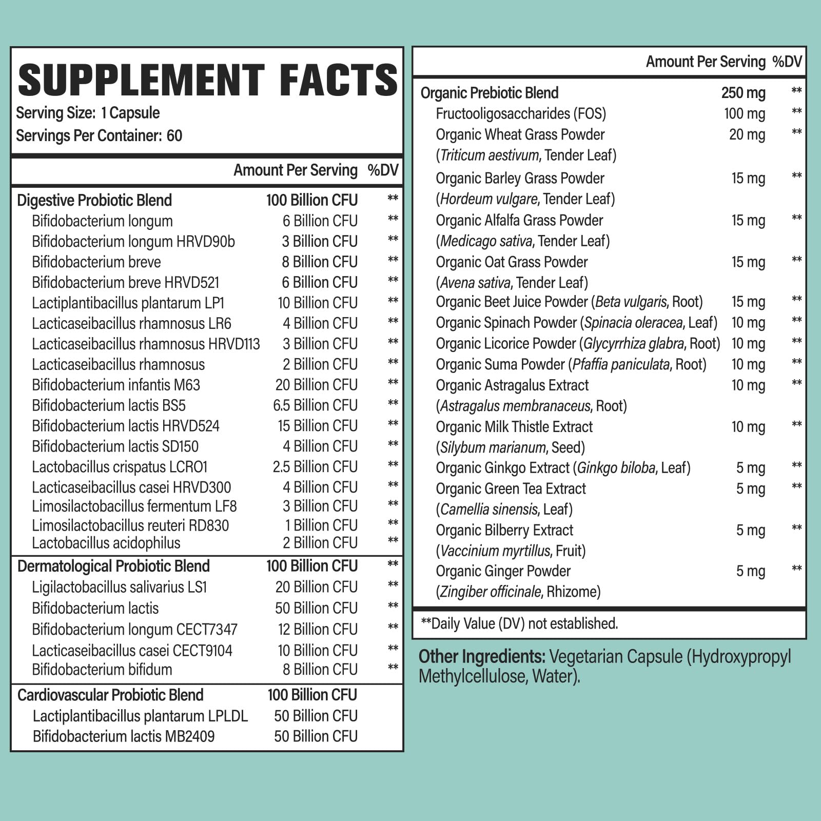 Dmeisy 24-strain blend with organic herbs supports digestive comfort.