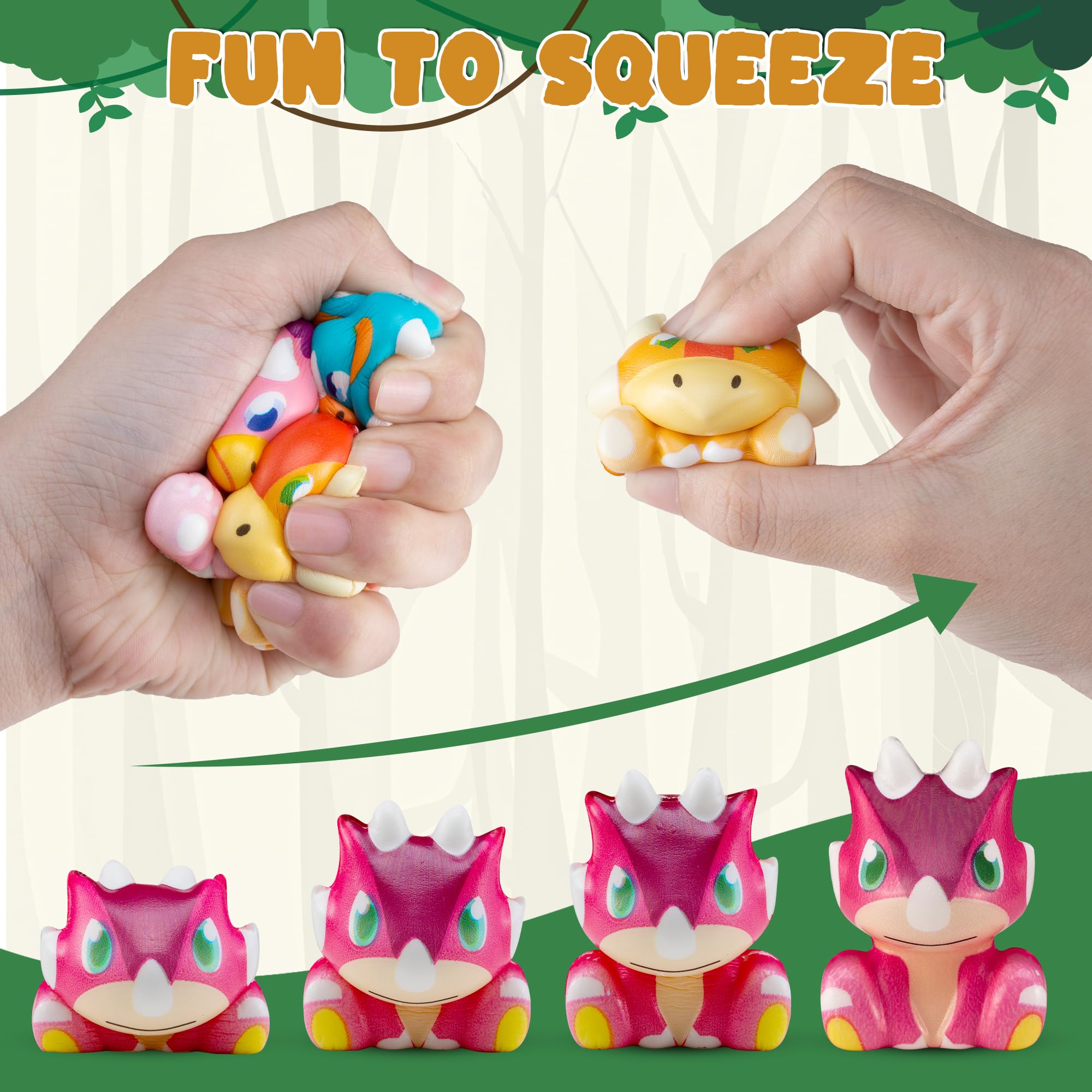 DMIGHT dinosaur squishy Velociraptor vibrant bite-sized fun for party favors.