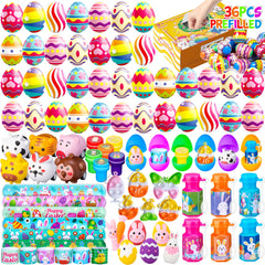 DMIGHT 36-piece prefilled Easter eggs with colorful shells for easy party fun.