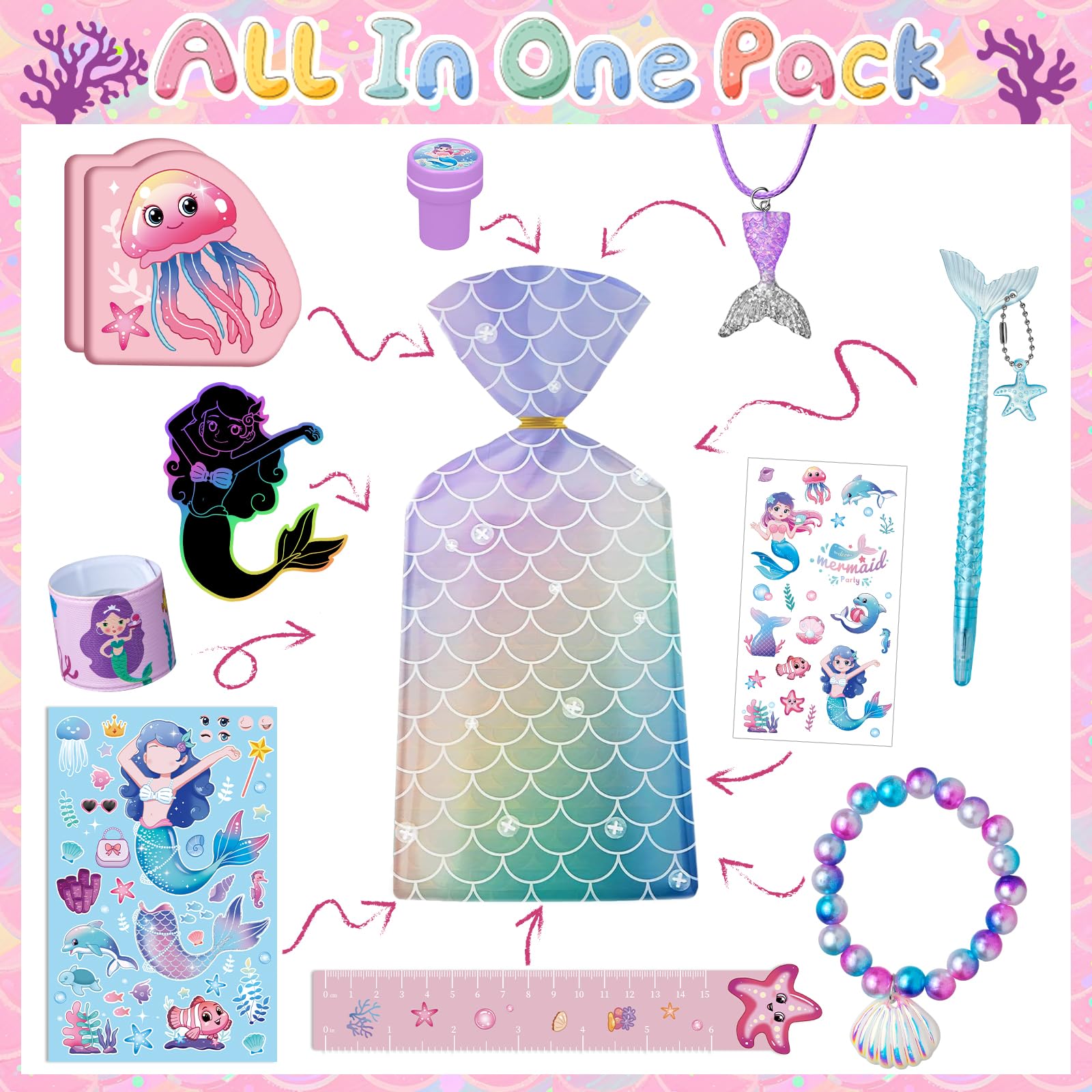 DMIGHT mermaid birthday decor bundle creates cohesive, photo-ready party visuals.
