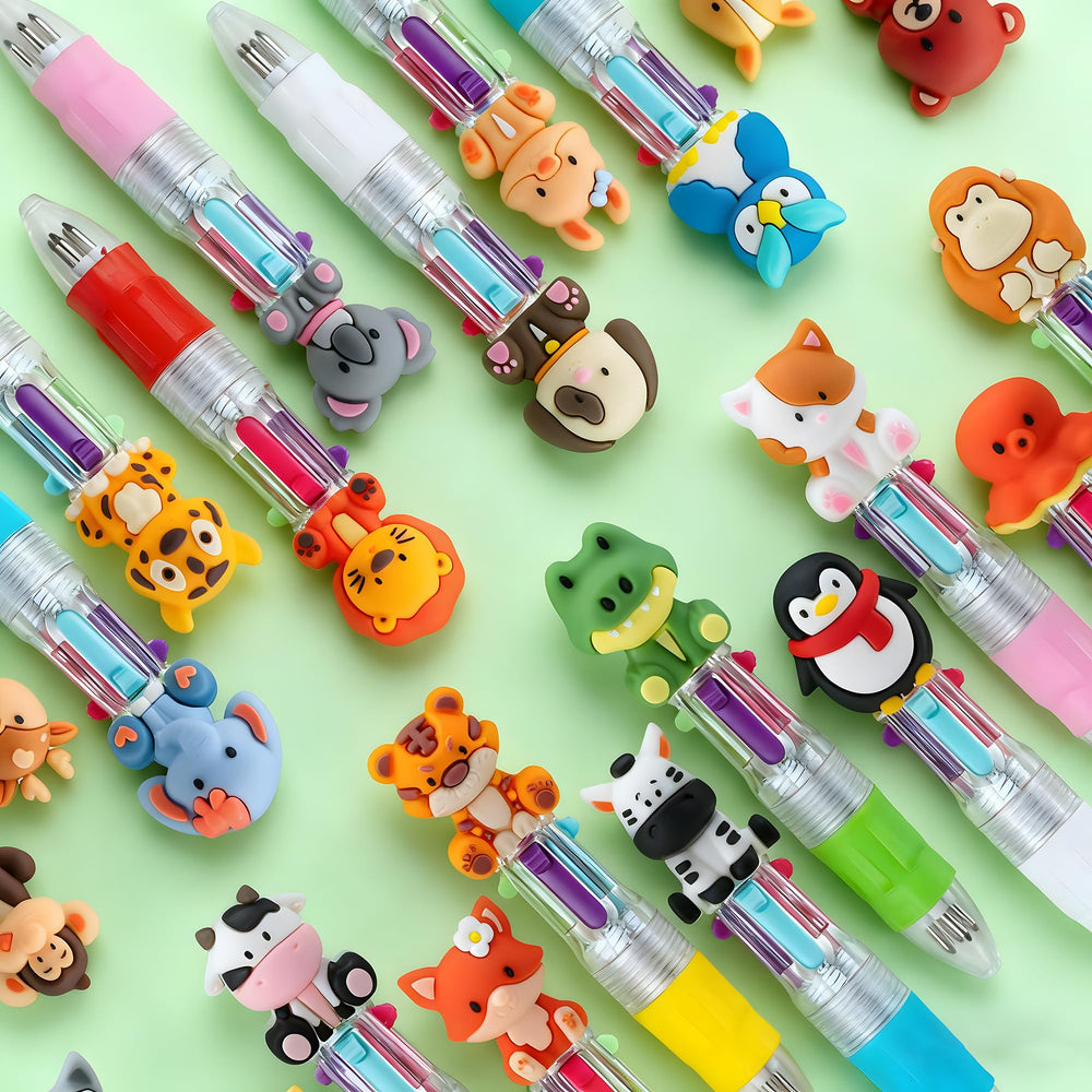 DMIGHT Mini Safari Pens topper closeup reveals 3D animal details and durable PVC.