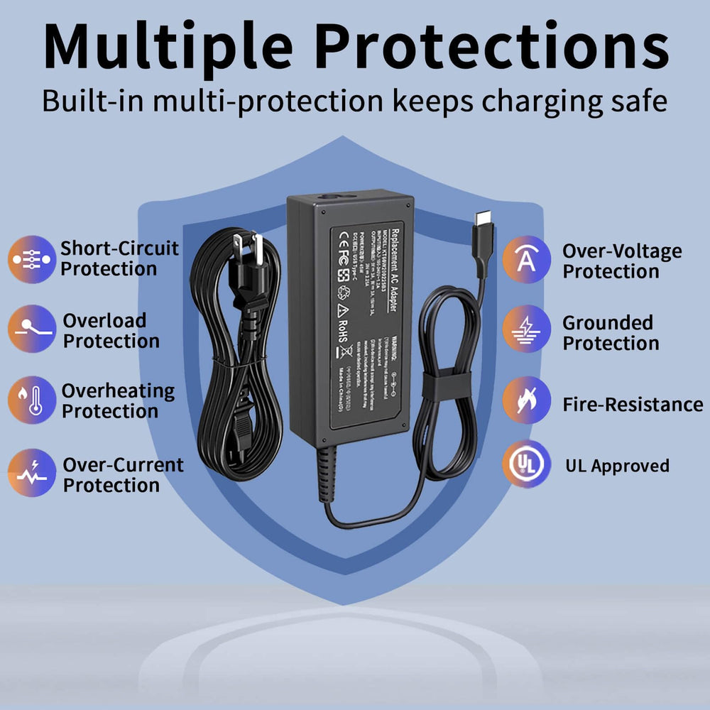 DMKAOLLK 45W USB-C charger compatible with multiple Chromebooks for versatile charging