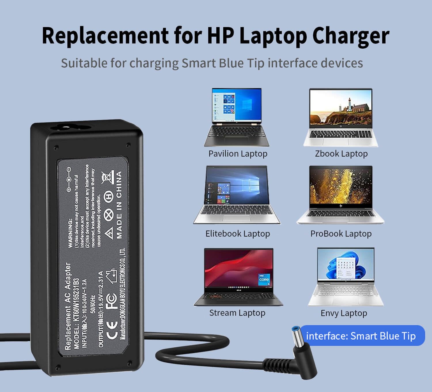 ZBook 14u G4 blue-tip charger by DMKAOLLK for on-the-go power