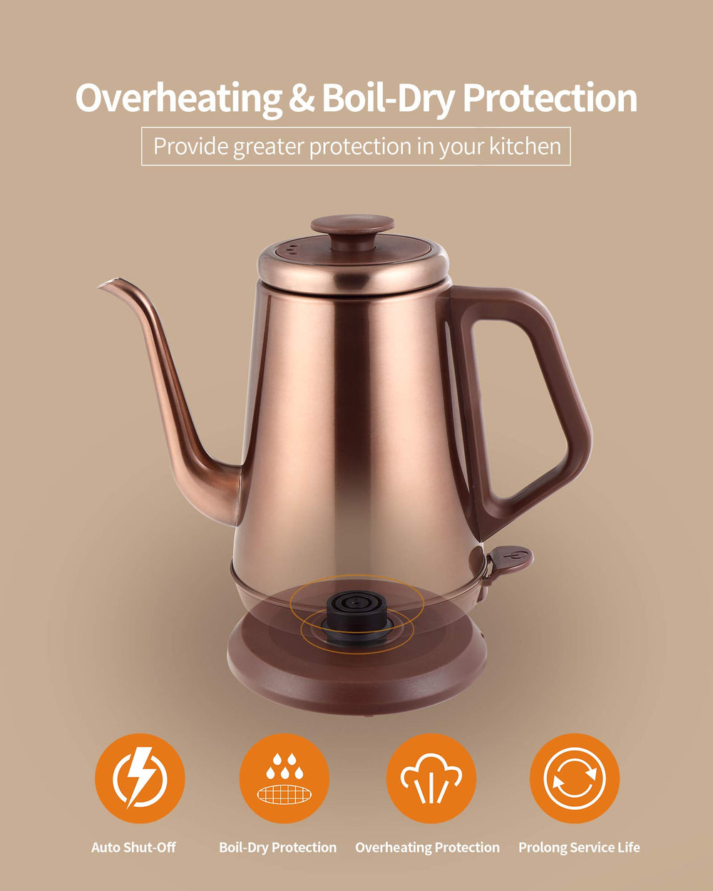 DmofwHi boil-dry protection and auto shut-off safety features